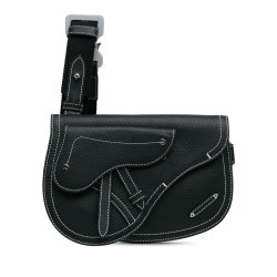 Dior Kaws Grained Calfskin Saddle Pouch