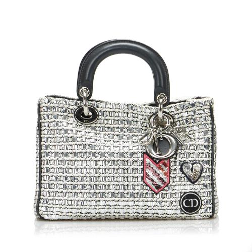 Dior Lady Dior Patchwork Metallic Satchel