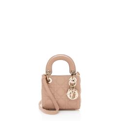 Dior Lambskin Cannage Lady Dior Micro Bag