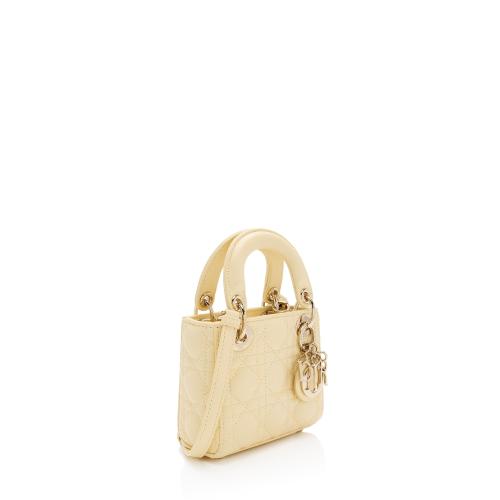 Dior Lambskin Cannage Lady Dior Micro Bag