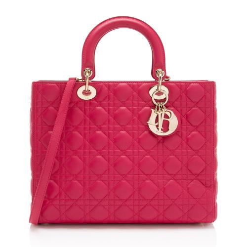 Dior Lambskin Lady Dior Large Tote