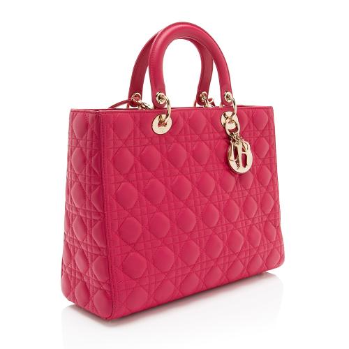 Dior Lambskin Lady Dior Large Tote