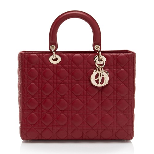 Dior Lambskin Lady Dior Large Tote