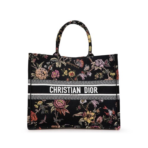 Dior Large Canvas Embroidered Book Tote