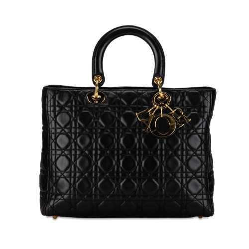 Dior Large Lambskin Cannage Lady Dior