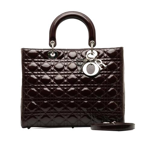 Dior Large Patent Cannage Lady Dior