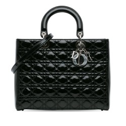 Dior Large Patent Cannage Lady Dior