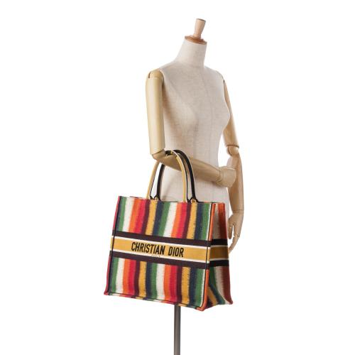 Dior Large Striped Book Tote