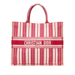 Dior Large Striped Book Tote