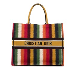 Dior Large Striped Book Tote