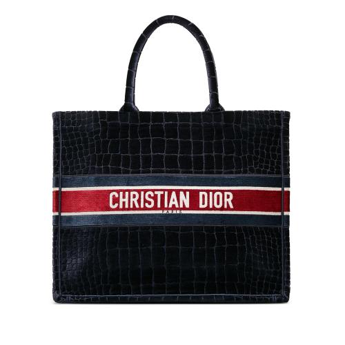 Dior Large Velvet Embossed Book Tote