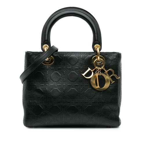 Dior Medium Calfskin Cannage Embossed Lady Dior