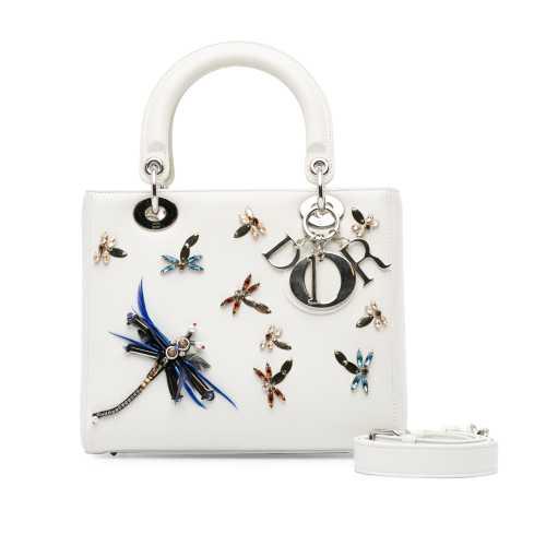 Dior Medium Calfskin Dragonfly Embellished Lady Dior