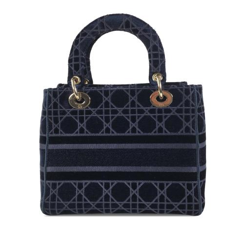 Dior Medium Cannage Velvet Lady D-Lite