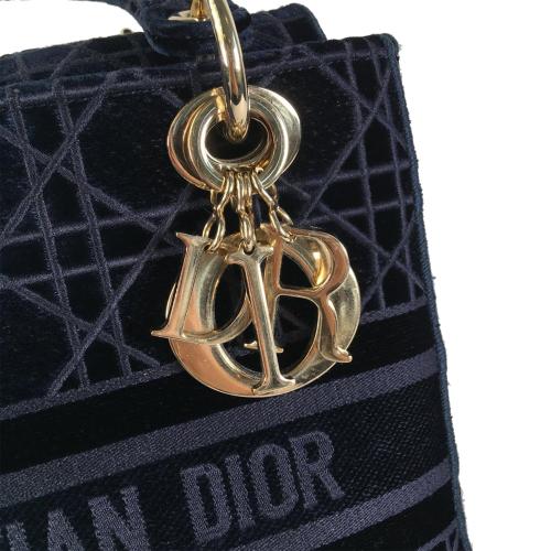 Dior Medium Cannage Velvet Lady D-Lite