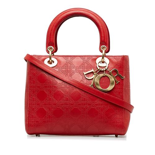 Dior Medium Embossed Lambskin Cannage Lady Dior