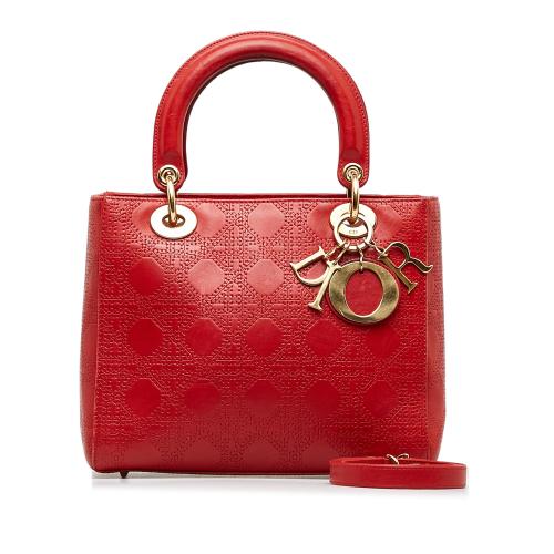 Dior Medium Embossed Lambskin Cannage Lady Dior