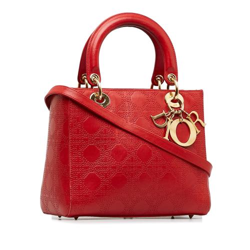 Dior Medium Embossed Lambskin Cannage Lady Dior