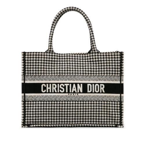 Dior Medium Houndstooth Embroidered Book Tote