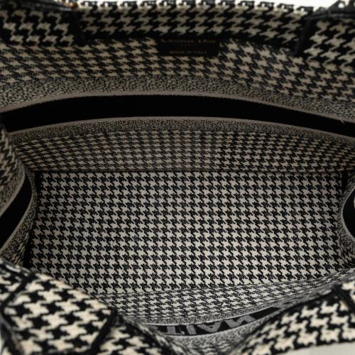 Dior Medium Houndstooth Embroidered Book Tote