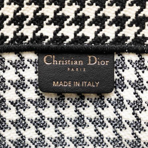 Dior Medium Houndstooth Embroidered Book Tote