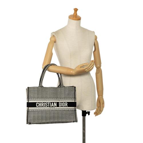 Dior Medium Houndstooth Embroidered Book Tote