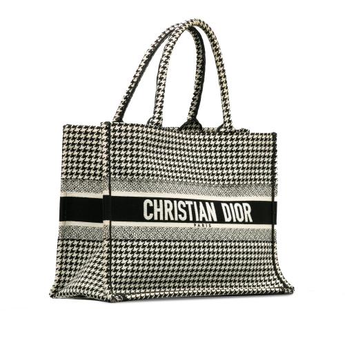 Dior Medium Houndstooth Embroidered Book Tote