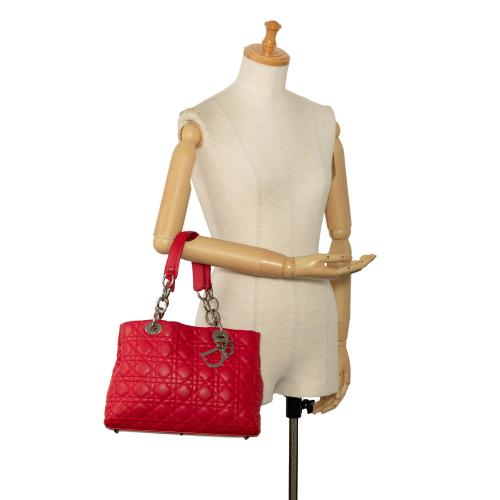 Dior Medium Lambskin Cannage Lady Dior Soft Shopping Tote