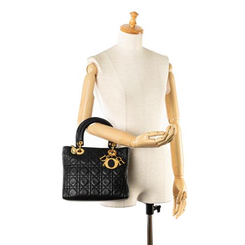 Dior Medium Lambskin Cannage Lady Dior