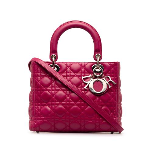 Dior Medium Lambskin Cannage Lady Dior