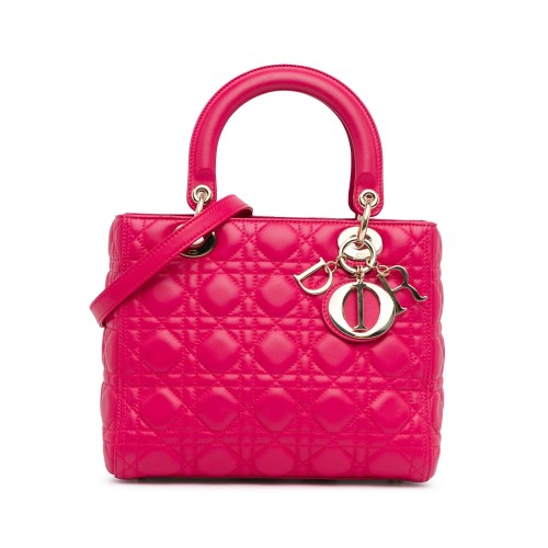 Dior Medium Lambskin Cannage Lady Dior