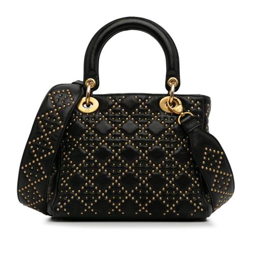 Dior Medium Lambskin Studded Lady Dior