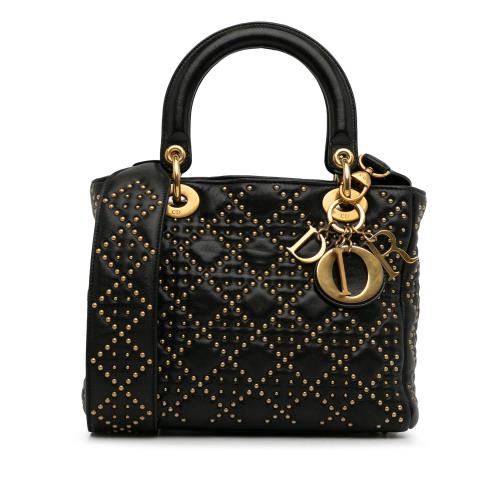 Dior Medium Lambskin Studded Lady Dior