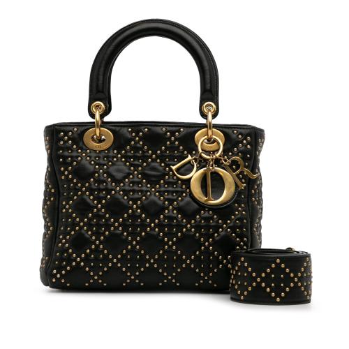 Dior Medium Lambskin Studded Lady Dior