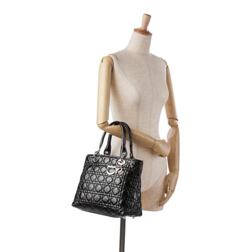 Dior Medium Patent Cannage Lady Dior Soft Shopping Tote