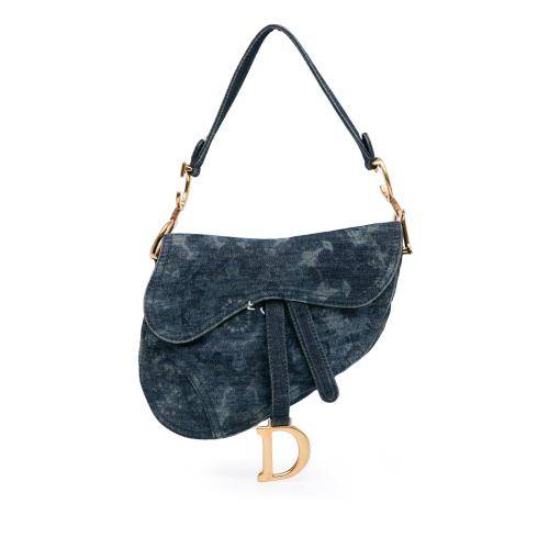 Dior Medium Tie Dye Printed Denim Saddle Bag