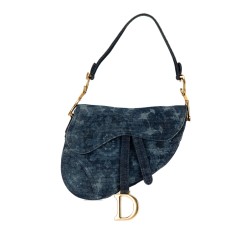 Dior Medium Tie Dye Printed Denim Saddle Bag