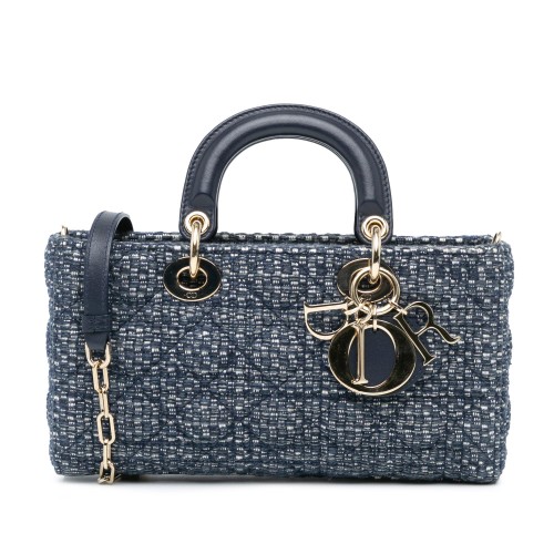 Dior Medium Tweed Cannage Lady D Joy