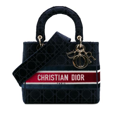 Dior Medium Velvet Cannage Lady D-Lite