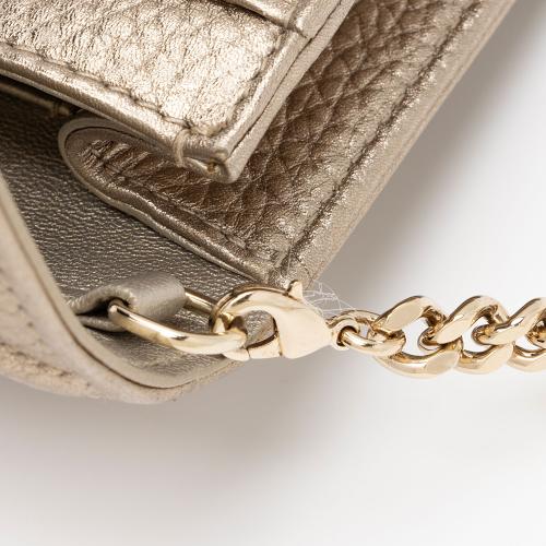 Dior Metallic Calfskin Diorama Wallet on Chain