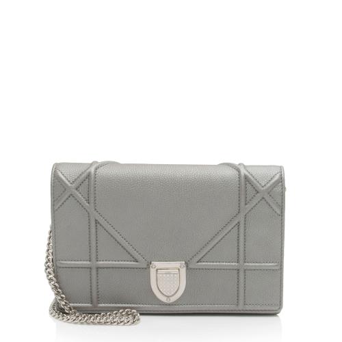 Dior Metallic Calfskin Diorama Wallet on Chain