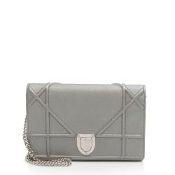 Dior Metallic Calfskin Diorama Wallet on Chain