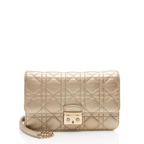 Dior Metallic Lambskin Cannage Miss Dior Promenade Crossbody