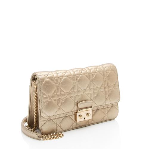 Dior Metallic Lambskin Cannage Miss Dior Promenade Crossbody