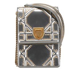 Dior Metallic Studded Calfskin Vertical Diorama