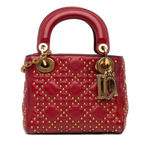 Dior Mini Lambskin Cannage Studded Supple Lady Dior