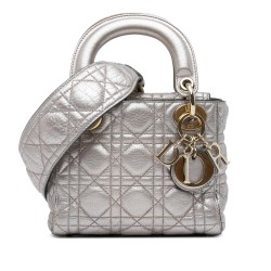 Dior Mini Metallic Calfskin Cannage Supple Lady Dior