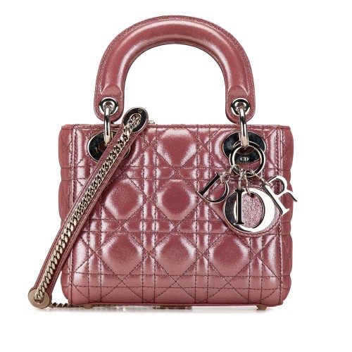 Dior Mini Metallic Lambskin Cannage Lady Dior