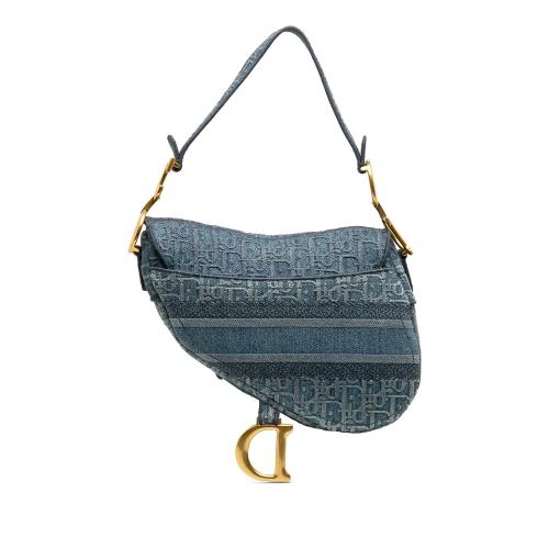 Dior Oblique Denim Saddle Bag