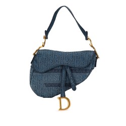 Dior Oblique Denim Saddle Bag